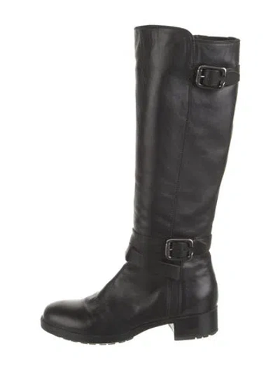 Pre-owned Agl Attilio Giusti Leombruni Leather Riding Boots In Black