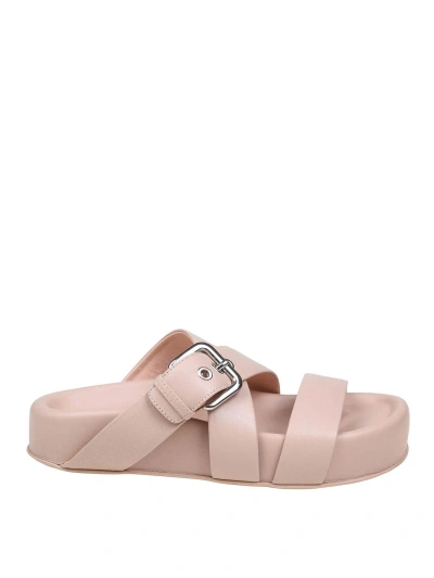 Agl Attilio Giusti Leombruni Leather Sandals In Nude & Neutrals