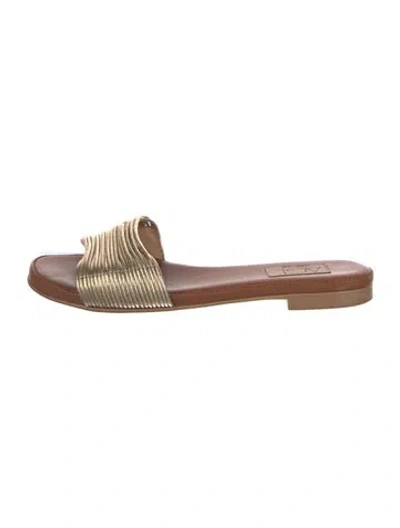 Pre-owned Agl Attilio Giusti Leombruni Leather Slides