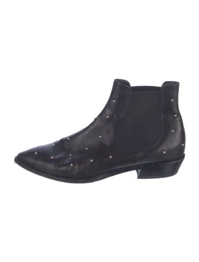 Pre-owned Agl Attilio Giusti Leombruni Leather Studded Accents Chelsea Boots In Black