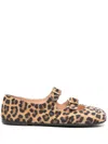 Agl Attilio Giusti Leombruni Agl Leather Ballerinas With Double Buckle In Brown