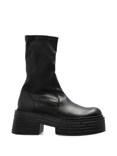 Agl Attilio Giusti Leombruni Lignes Stretch Platform Ankle Boots In Black