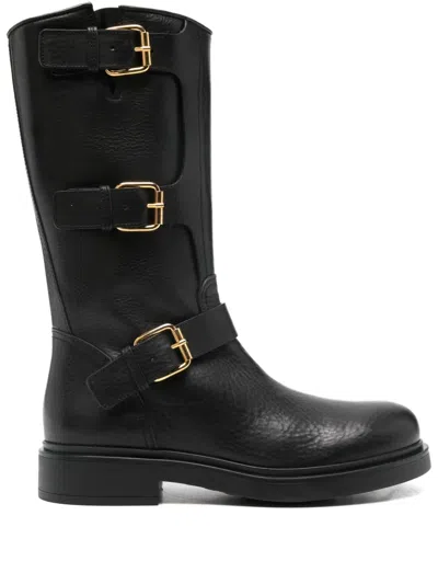 Agl Attilio Giusti Leombruni Loren Buckle Strap 30 Boot In Black