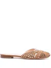 Agl Attilio Giusti Leombruni Milly Leather Mules In Braun