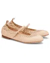 Agl Attilio Giusti Leombruni Agl Milly Plots Leather Ballet Flat In Beige