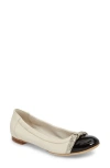 Agl Attilio Giusti Leombruni Monika Cap Toe Ballet Flat In Chalk-gess-gold