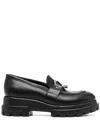Agl Attilio Giusti Leombruni Monique Chunky Sole Leather Loafers In Black