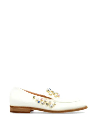 Agl Attilio Giusti Leombruni New College Precious Embellished Leather Loafers In Multi