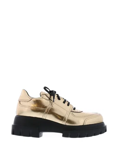 Agl Attilio Giusti Leombruni Oro Metallic-finish Derby Shoes In Multi