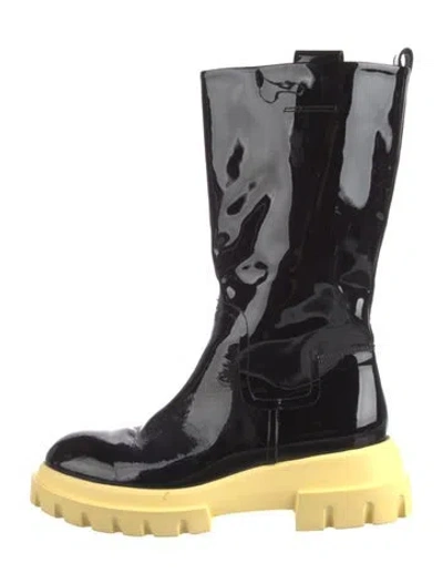 Pre-owned Agl Attilio Giusti Leombruni Patent Leather Boots In Black