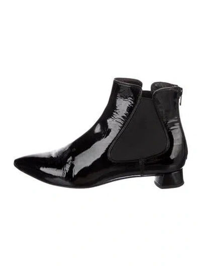 Pre-owned Agl Attilio Giusti Leombruni Patent Leather Chelsea Boots In Black