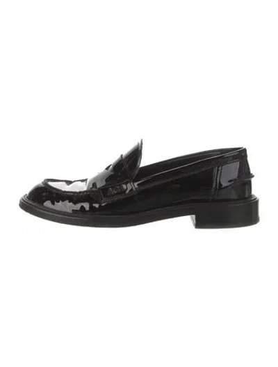 Pre-owned Agl Attilio Giusti Leombruni Patent Leather Crystal Embellishments Loafers In Black