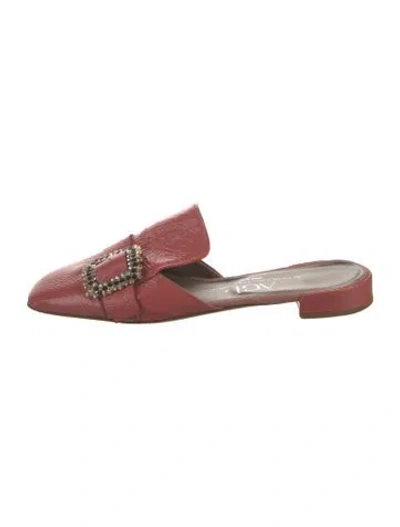 Pre-owned Agl Attilio Giusti Leombruni Patent Leather Crystal Embellishments Mules In Pink