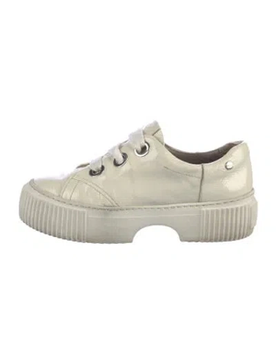 Pre-owned Agl Attilio Giusti Leombruni Patent Leather Sneakers In Neutrals/white