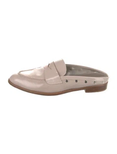 Pre-owned Agl Attilio Giusti Leombruni Patent Leather Studded Accents Mules In Neutral