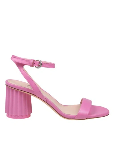 Agl Attilio Giusti Leombruni Pink Leather Sandal With Column Heel