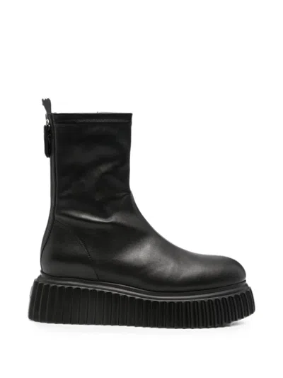 Agl Attilio Giusti Leombruni Platform-heel Ankle Boots In Black