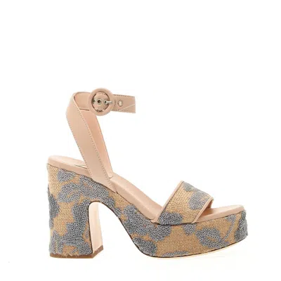 Agl Attilio Giusti Leombruni Agl Woman Sandals Sand Size 8 Leather, Textile Fibers In Neutrals