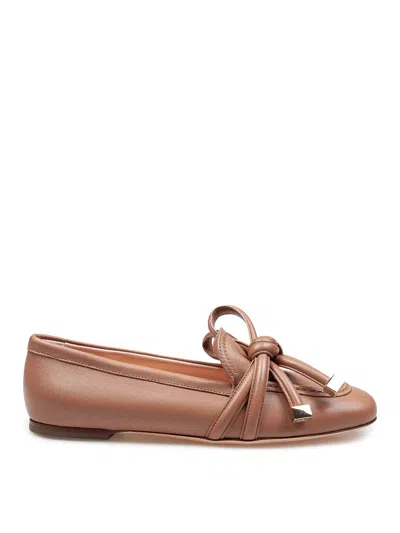 Agl Attilio Giusti Leombruni Ribbon Moc Moccasin In Cocoa Color Leather