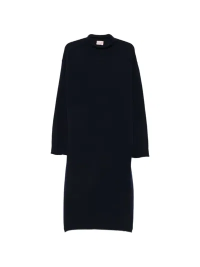 Agl Attilio Giusti Leombruni Roll-neck Knitted Midi Dress In Blue
