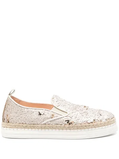 Agl Attilio Giusti Leombruni Sequined Sneakers In Neutrals