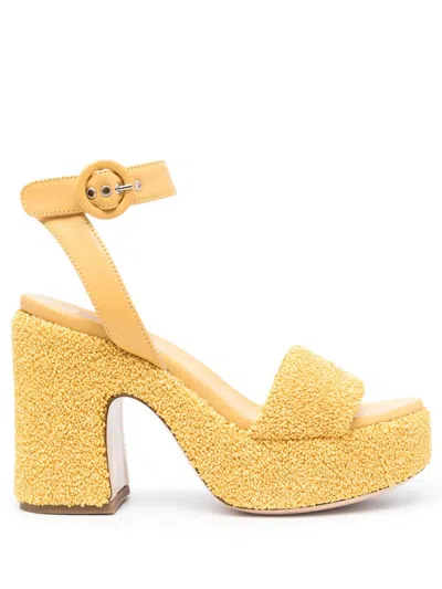 Agl Attilio Giusti Leombruni Sista Zerby 80mm Leather Sandals In Yellow