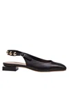 Agl Attilio Giusti Leombruni Sling-back Angie L Spike In Black Leather With Studs In Black