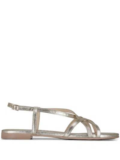 Agl Attilio Giusti Leombruni Slingback Leather Sandals In Gold