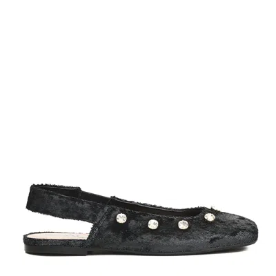 Agl Attilio Giusti Leombruni Slingback Shoes In Textured Black Leather