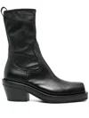 Agl Attilio Giusti Leombruni Square-toe Leather Calf-length Boots In Black