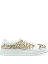 Agl Attilio Giusti Leombruni Studded Leather Sneakers In Multi