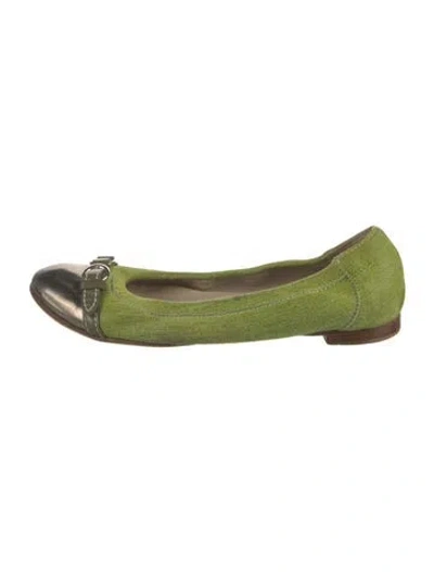 Pre-owned Agl Attilio Giusti Leombruni Suede Ballet Flats In Green