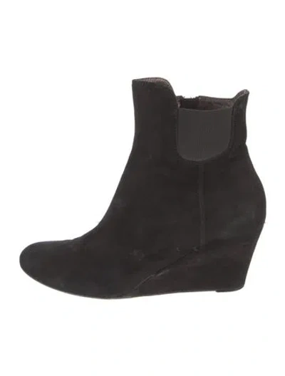 Pre-owned Agl Attilio Giusti Leombruni Suede Chelsea Boots In Black