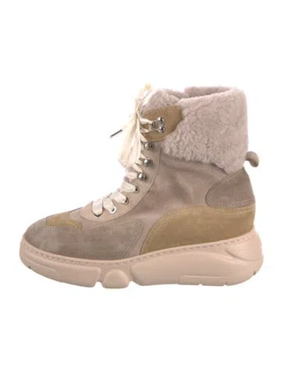 Pre-owned Agl Attilio Giusti Leombruni Suede Lace-up Boots In Pink