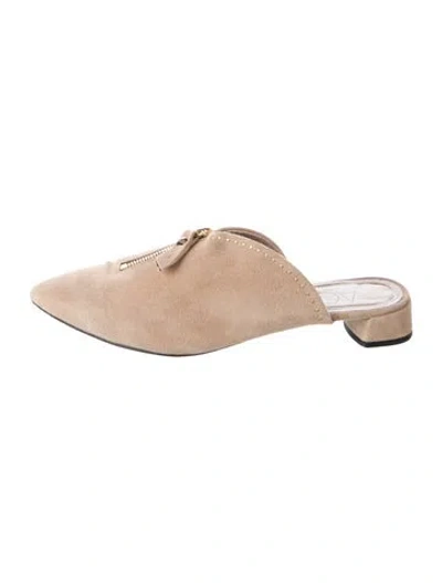 Pre-owned Agl Attilio Giusti Leombruni Suede Mules In Neutral