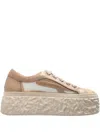 Agl Attilio Giusti Leombruni Textured Flatform Sneakers In Neutral