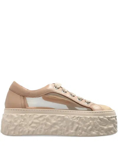 Agl Attilio Giusti Leombruni Textured Flatform Sneakers In Neutral