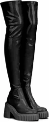 Agl Attilio Giusti Leombruni Tiggy Stretch Over The Knee Boots In Black In Black
