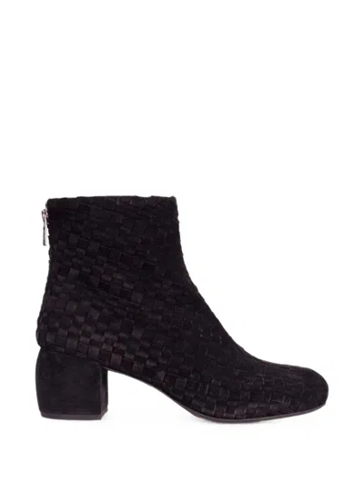 Agl Attilio Giusti Leombruni Tina Woven-design Ankle Boots In Black