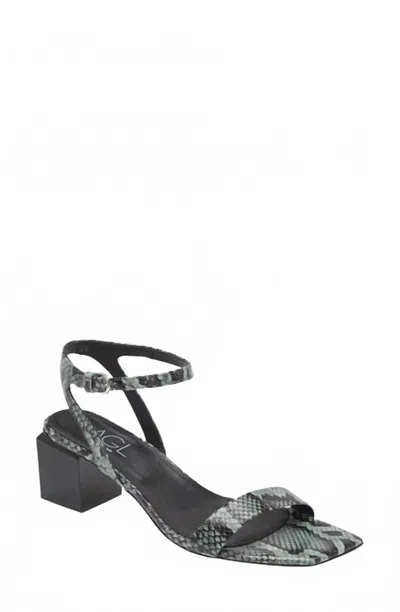 Agl Attilio Giusti Leombruni Women's Angie Ankle Strap Sandal In Blk/blue Snakeskin In Multi