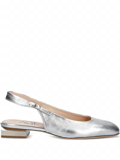 Agl Attilio Giusti Leombruni Women's Angie Low Sling Shoes In Silver