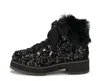 Agl Attilio Giusti Leombruni Women's Apreski Special Boots In Black Sequin In Multi