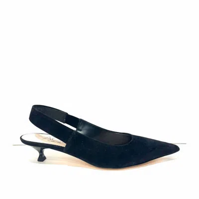 Agl Attilio Giusti Leombruni Women's Lenor Sling-back Kitten Heels In Black Suede