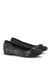 Agl Attilio Giusti Leombruni Agl Mae Cap Toe Tweed Ballet Flat In Nero