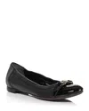Agl Attilio Giusti Leombruni Monika Cap Toe Ballet Flat In Black/gold