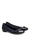 Agl Attilio Giusti Leombruni Women's Monika Cap Toe Ballet Flats In Blue Leather