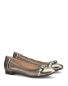 Agl Attilio Giusti Leombruni Agl Monika Cap Toe Ballet Flat In Platinum Pebble/platinum