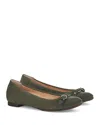 Agl Attilio Giusti Leombruni Agl Monika Cap Toe Ballet Flat In Khaki