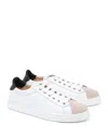 Agl Attilio Giusti Leombruni Women's Sade Lace Up Color Blocked Low Top Sneakers In White/black