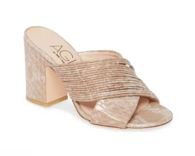 Agl Attilio Giusti Leombruni Women's Snake Embossed Sandal In Beige